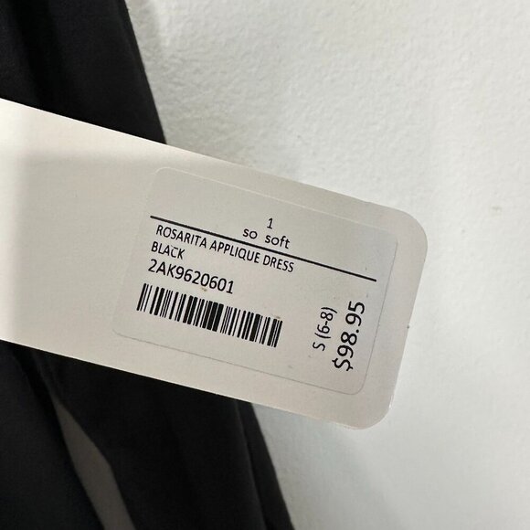 Soft Surroundings Rosarita Applique Dress Black Floral Whimsigoth Small - Picture 4 of 13